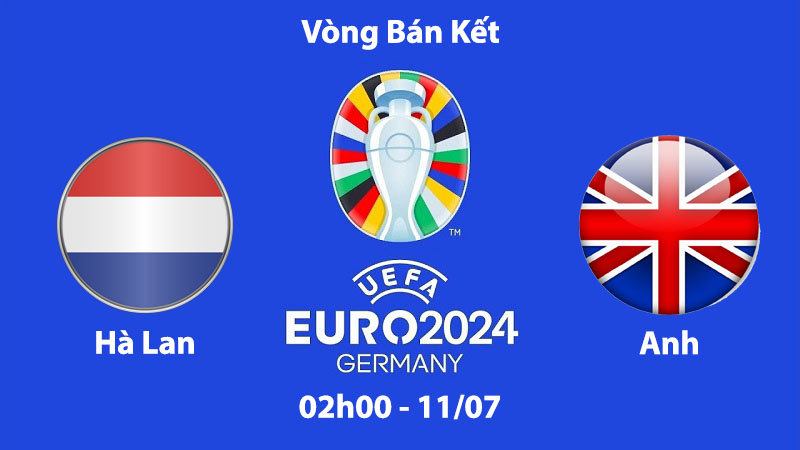 Hà Lan vs Anh - 02h00 ngày 11/07 - Vòng Bán Kết - Euro 2024
