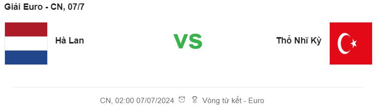 Hà Lan vs Thổ Nhĩ Kỳ